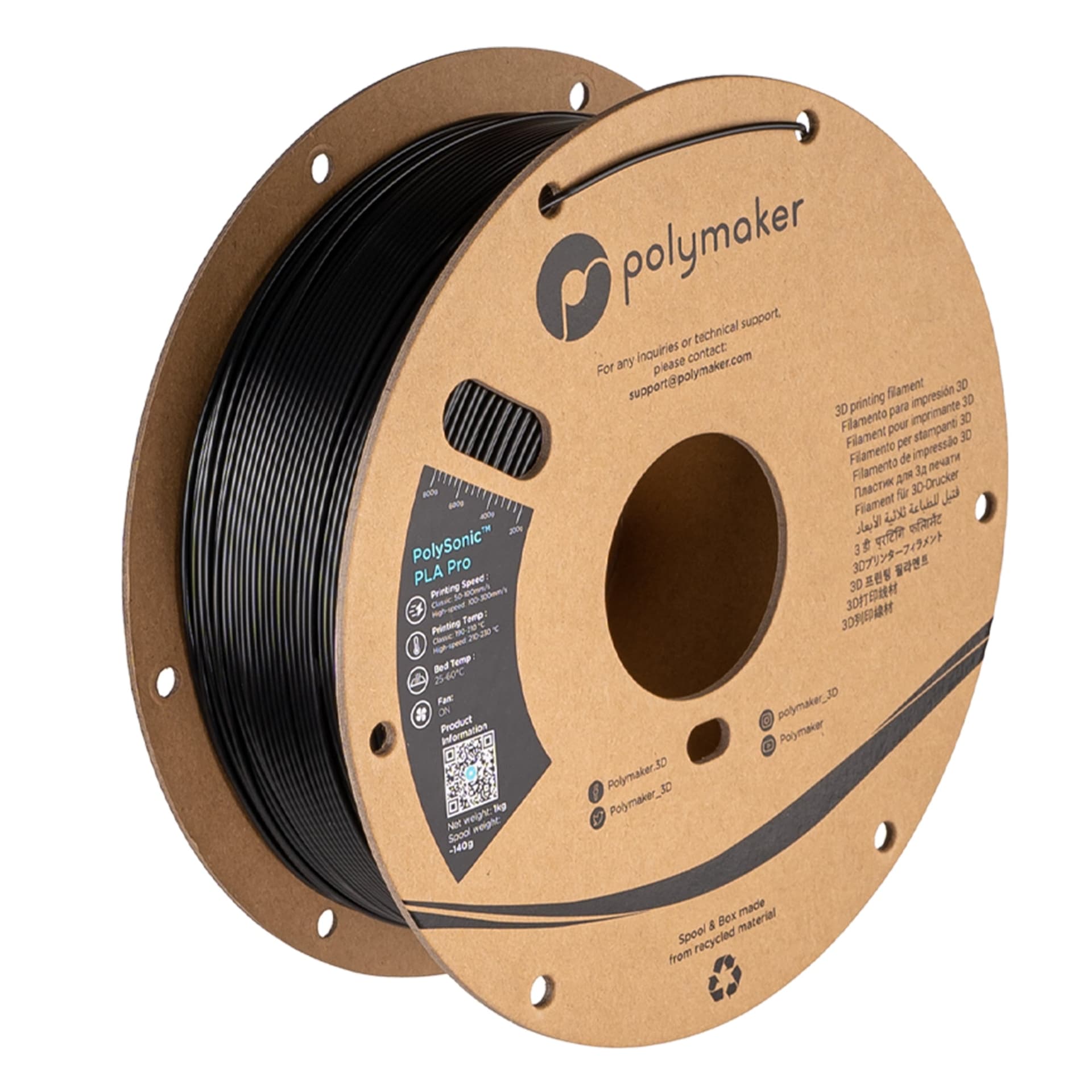 Polymaker Polysonic PLA+ Pro Filament 1.75mm 1kg for fpv drones