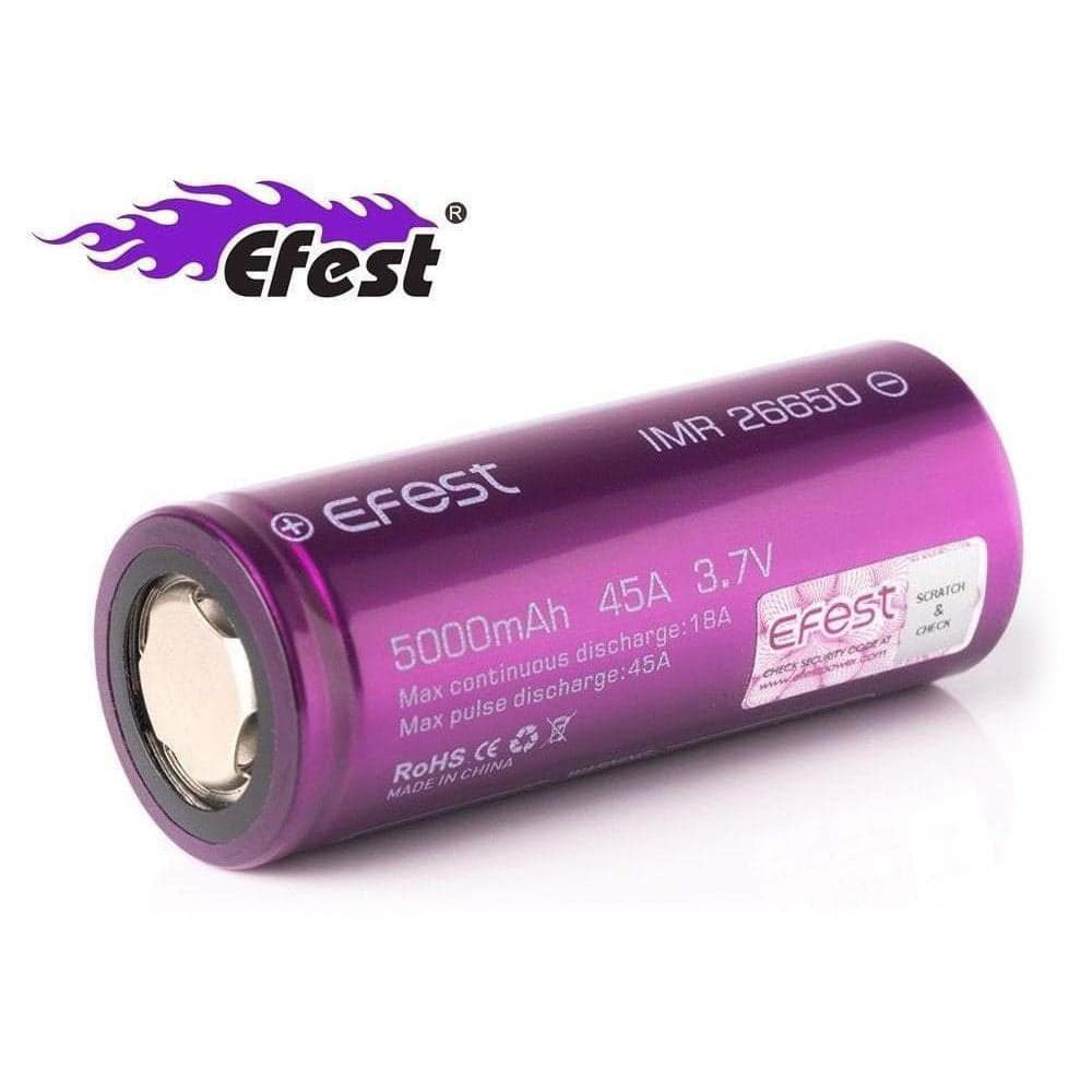 Efest 26650 5000mAh 3.7V 40A Flat Top Li-ion Battery (2pc) [DG] for fpv drones 2