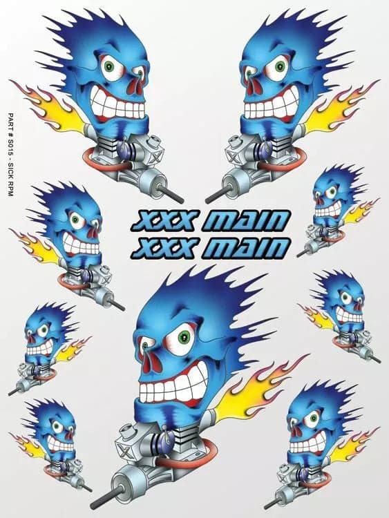 XXX Main XXXS015 Sick RPM Sticker Sheet RC Decals for fpv drones
