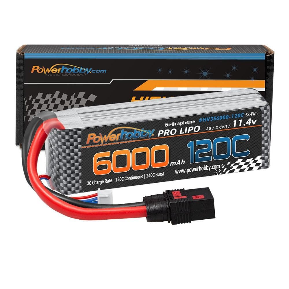 Powerhobby 3s 11.4V 6000mah 120c Graphne + HV Lipo Battery w QS8 Plug 8AWG Wire for fpv drones