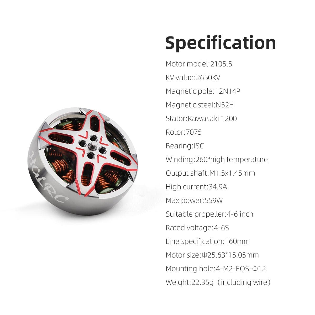 HGLRC SPECTER 2105.5 2650KV brushless motor for fpv drones 1