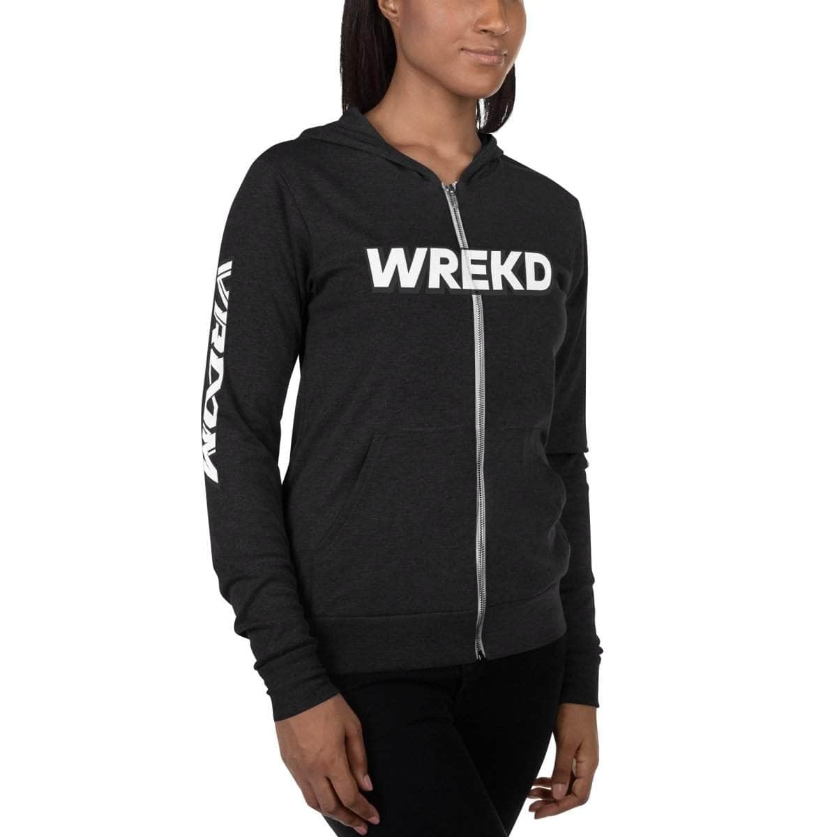 WREKD x VROOM Unisex zip hoodie for fpv drones 3