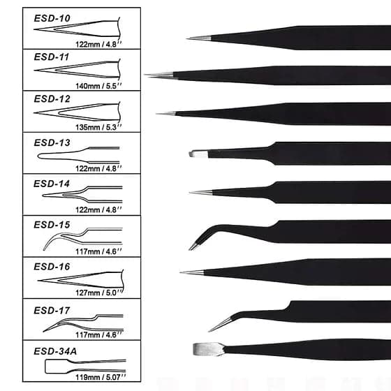 9 PIECE PRECISION TWEEZER SET W/BAG for fpv drones 1