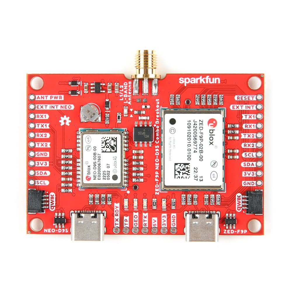 SparkFun GNSS Combo Breakout - ZED-F9P, NEO-D9S (Qwiic) [SL2] for fpv drones 1