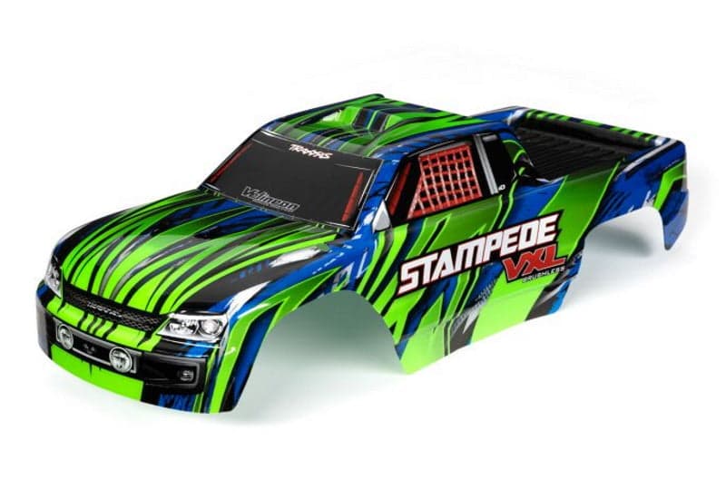 Traxxas 3620G Stampede VXL Body Green & Blue, Painted for fpv drones