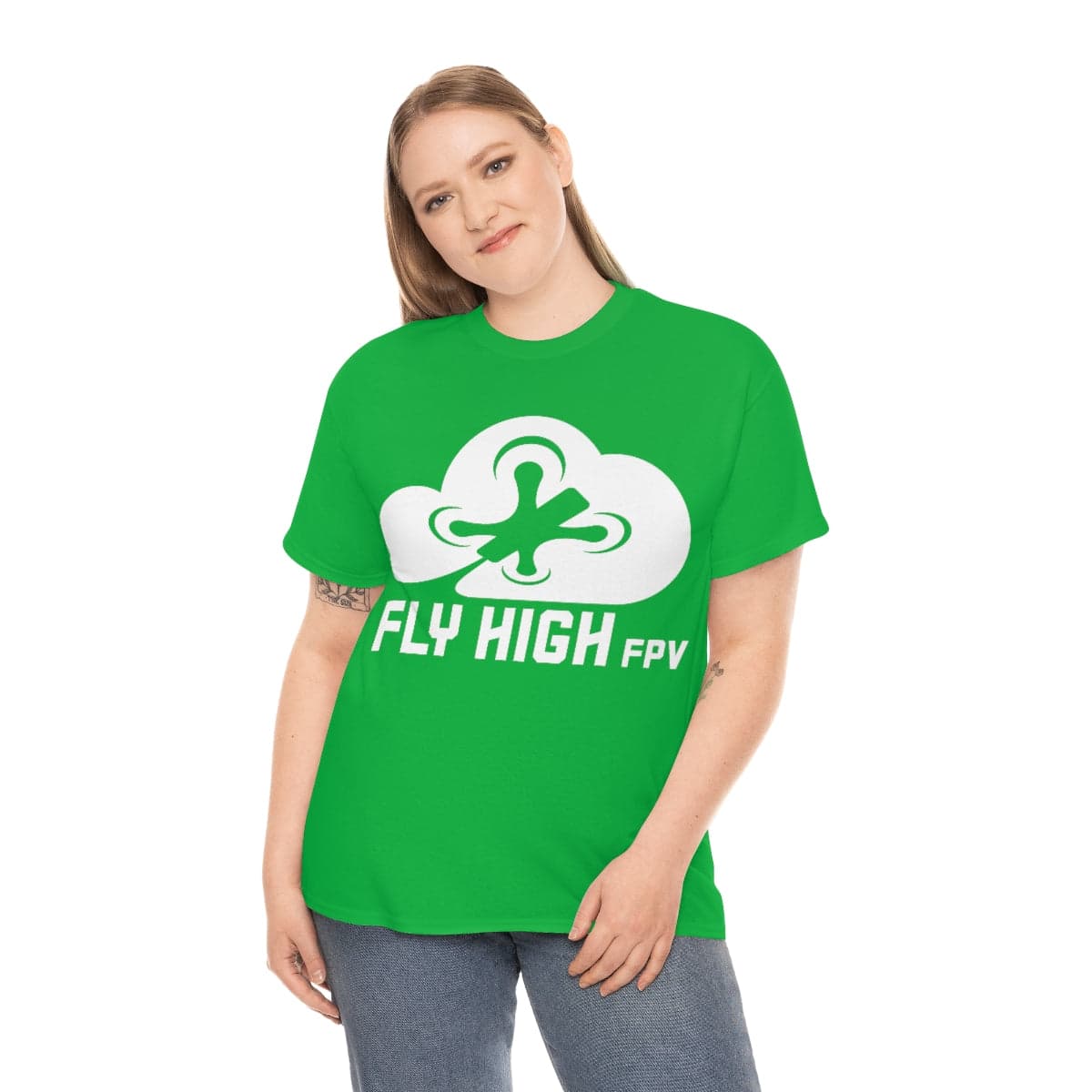 Fly High FPVTee - White Logo for fpv drones 45