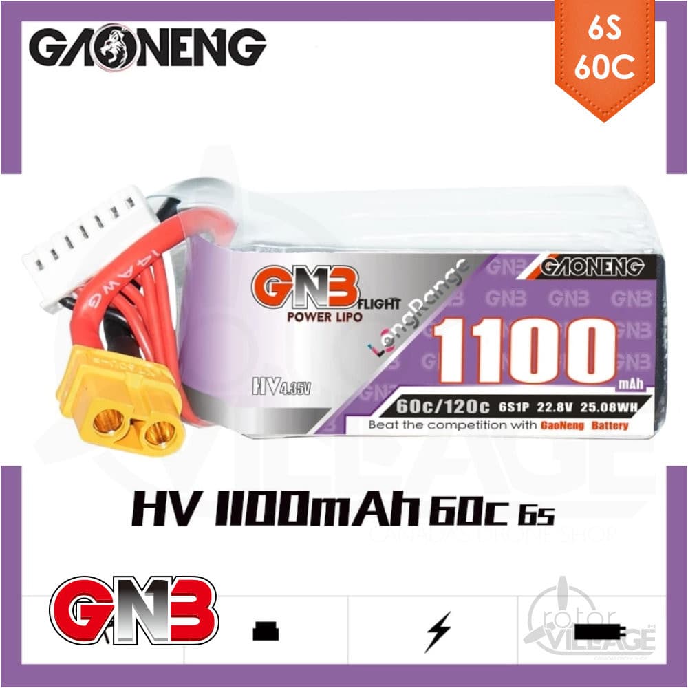 GNB 1100mAh 6S HV 60C LiPo XT60