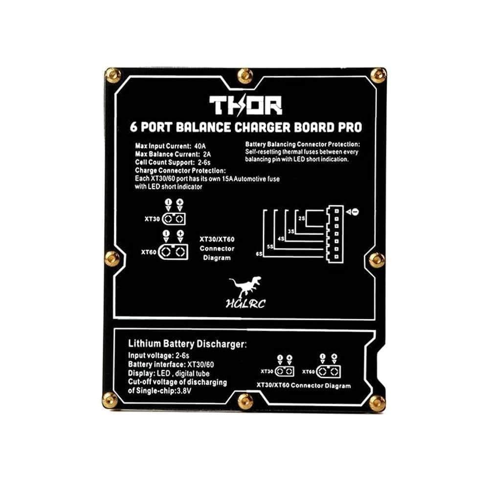 HGLRC Thor Pro 2-6S XT30 / XT60 Parallel Balance Charging Board (6 Port) for fpv drones 3