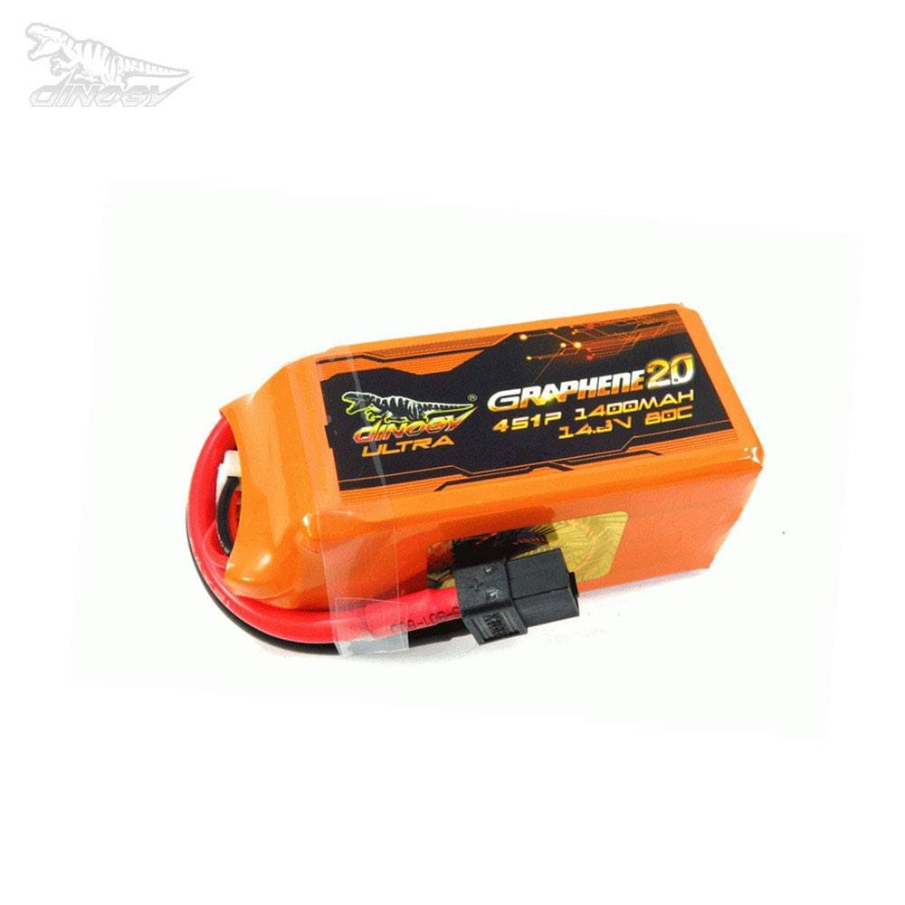 Dinogy Ultra Graphene 2.0 - 1400mAh 14.8V 80C 4S LiPo Accu for fpv drones