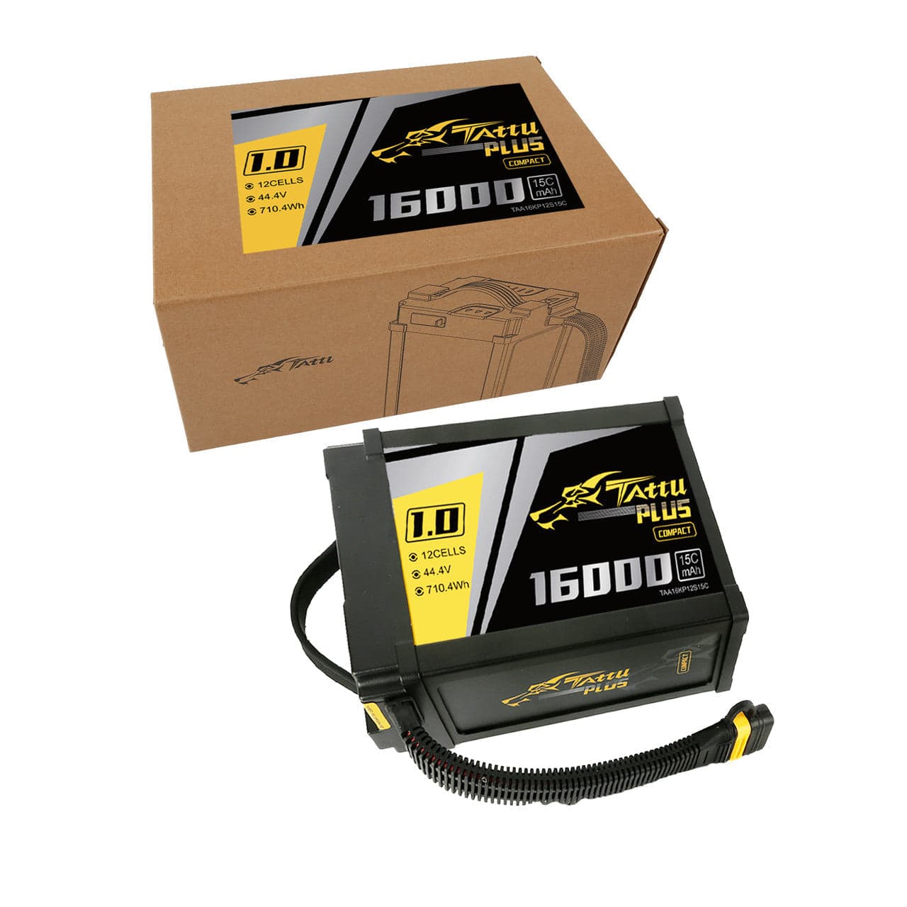 Tattu Plus 1.0 Compact Version 16000mAh 44.4V 15C 12S Lipo Smart Battery Pack With AS150U Plug for fpv drones 4