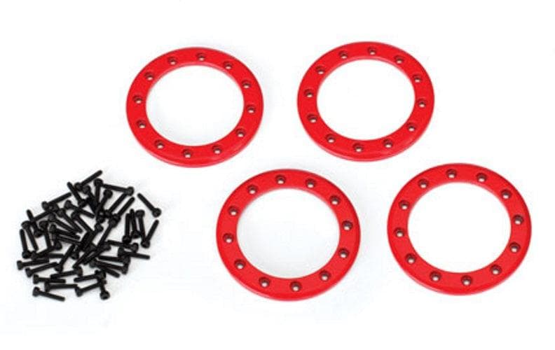 Traxxas 8169R Beadlock Rings Red (1.9') (Aluminum) (4)/ 2x10 CS (48) TRX-4 for fpv drones