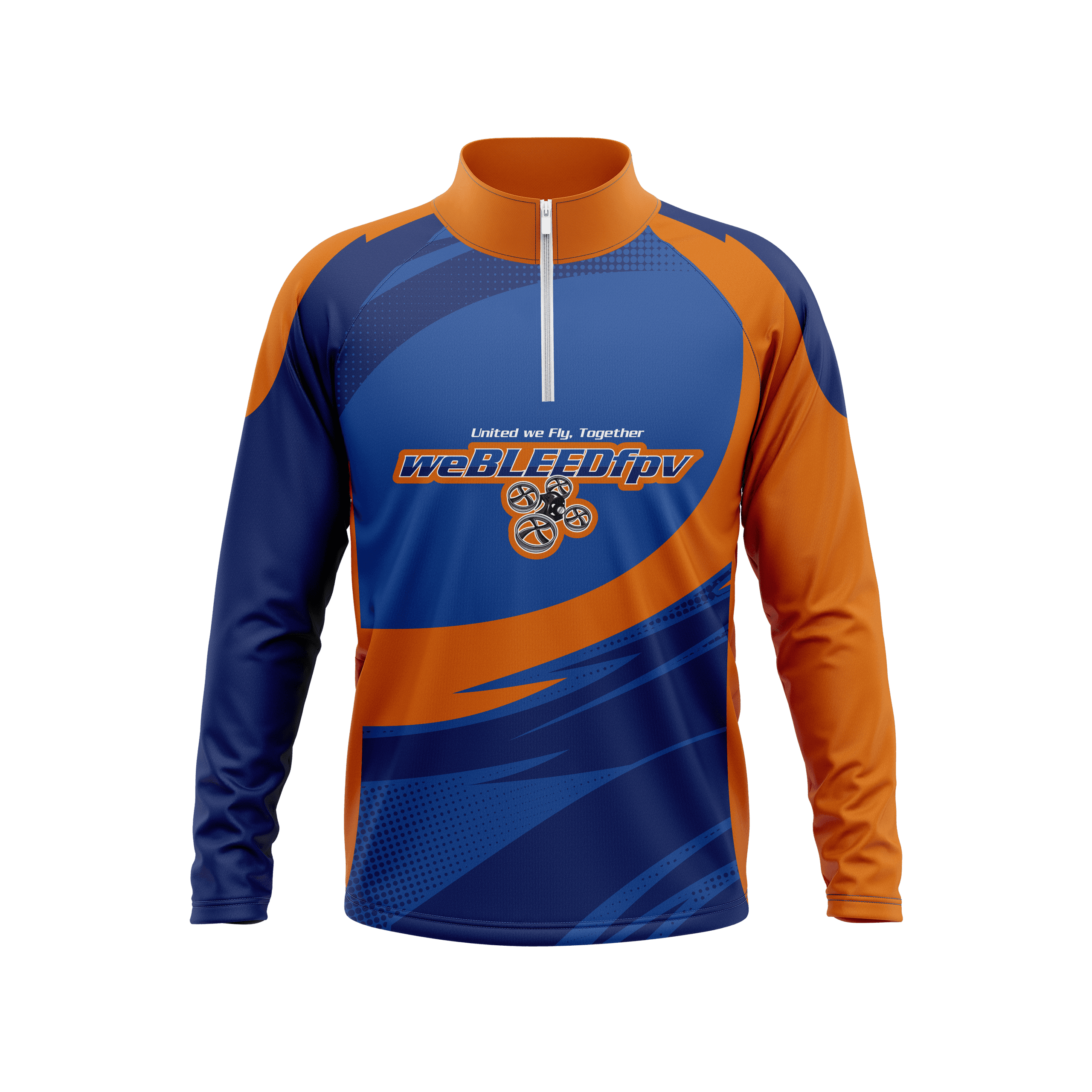 weBLEEDfpv Team Quarter Zip Pullover for fpv drones