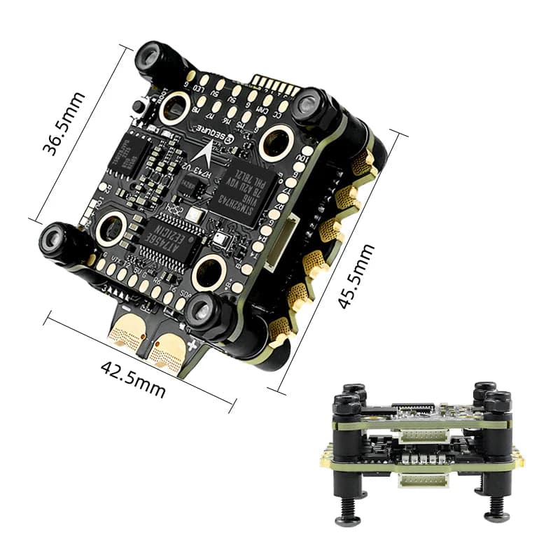 Sequre H743 V2 & E70 G2 4-8S Stack H743 V2 ICM42688P Flight Controller and 70A AM32 128K 4in1 ESC - 30x30mm for fpv drones 7