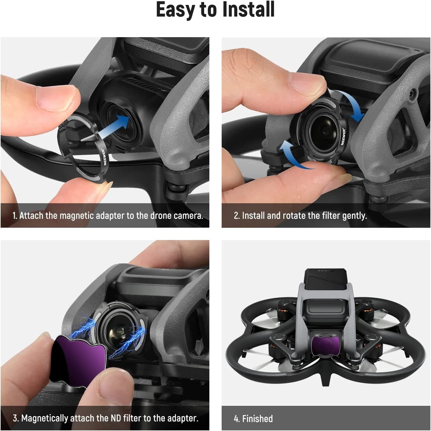 DJI Avata Magnetic ND Filters and Lens Protector Kit for fpv drones 17