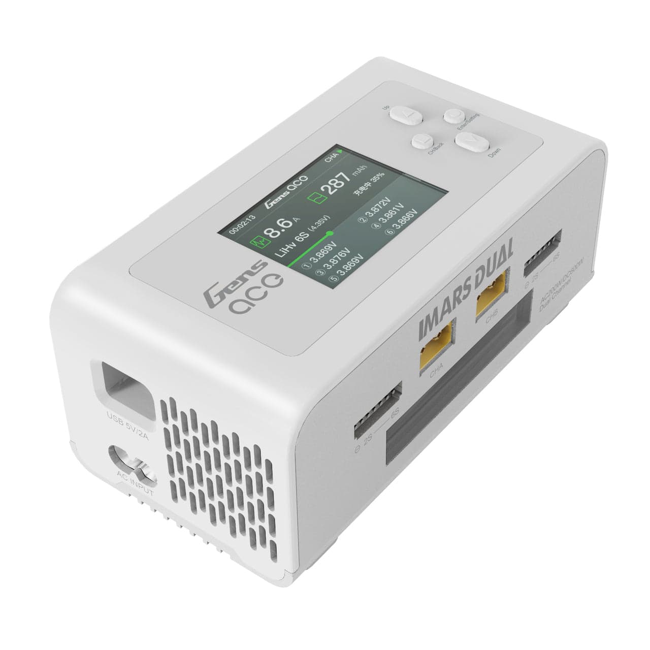 GensAce Imars Dual AC200W/DC300W Smart Balance RC Battery Charger - Choose Color for fpv drones 3