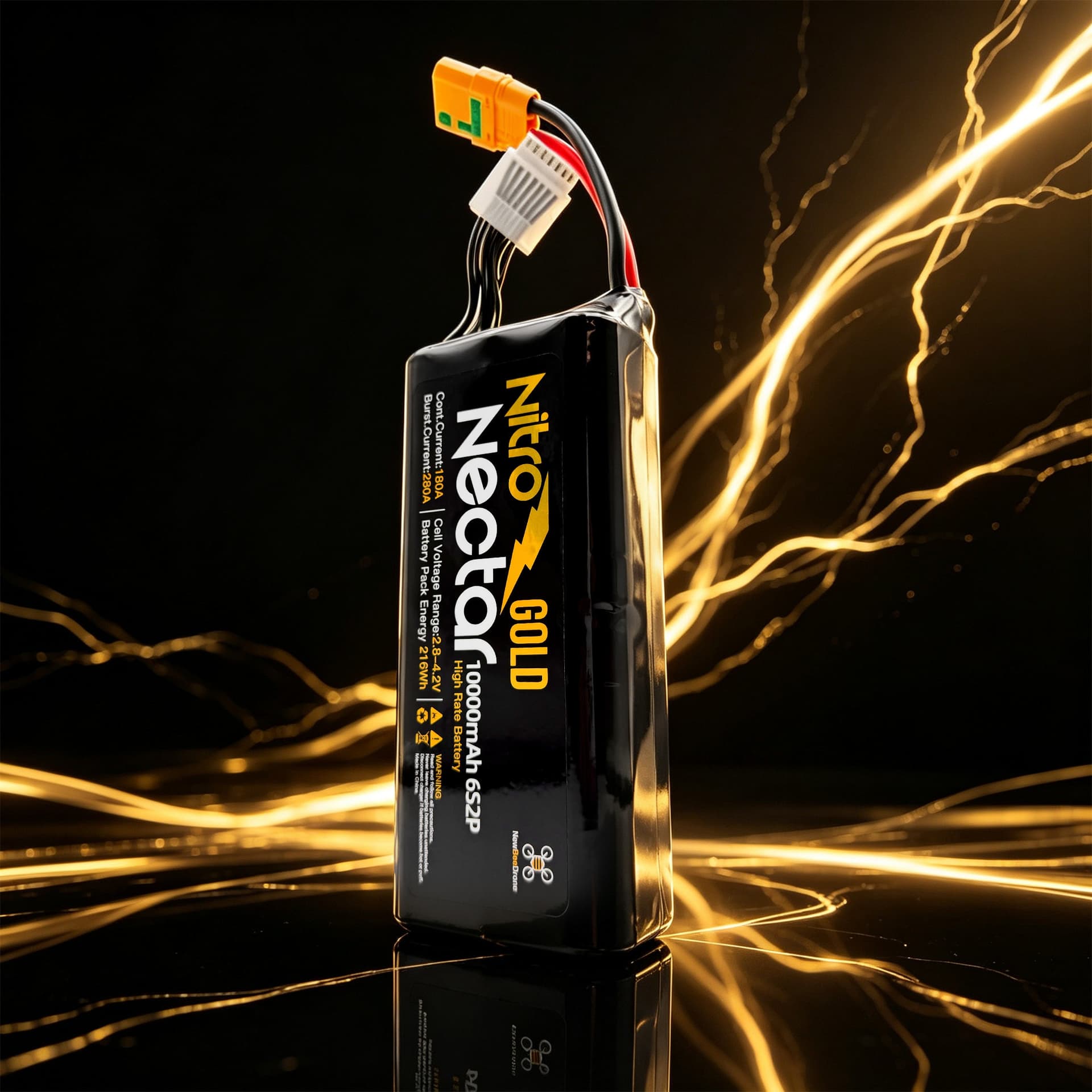 NewBeeDrone Nitro Nectar GOLD 50XG 21700 10000mAh 6S2P High Rate Battery for fpv drones 1