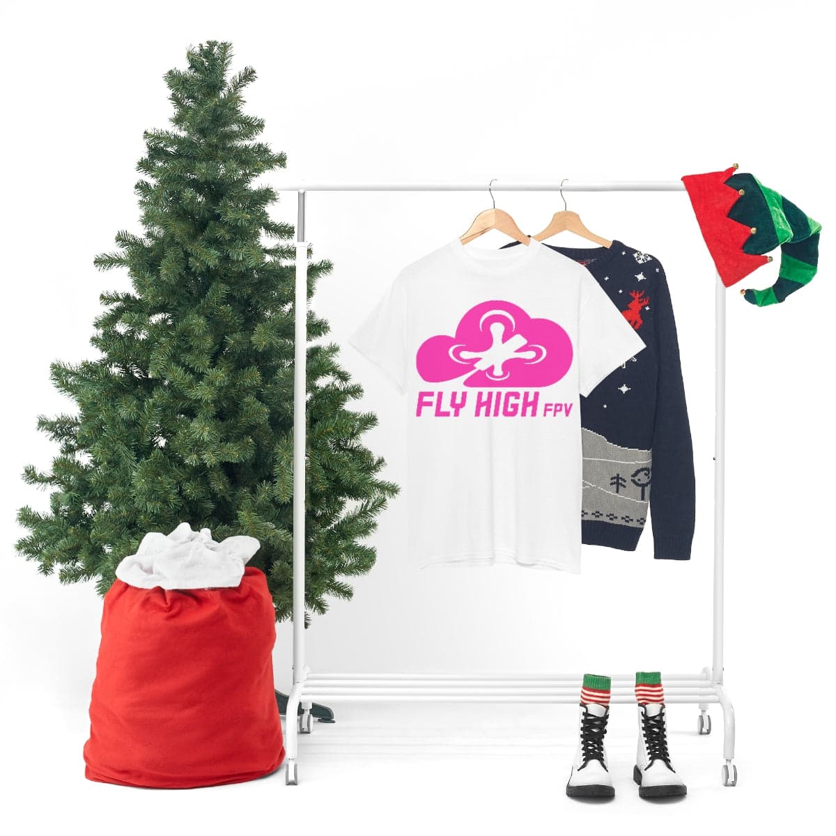 Fly High FPVTee - Pink Logo for fpv drones 382