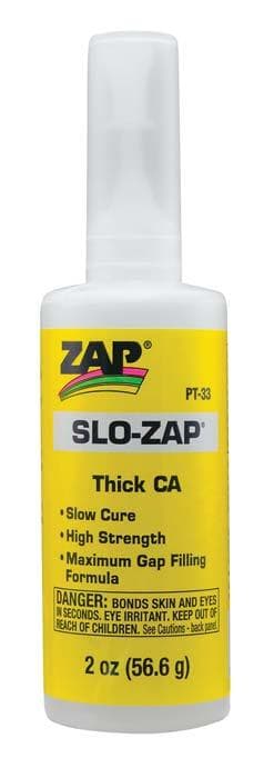 Zap PT33 Adhesives Slo Zap CA Glue 2oz for fpv drones