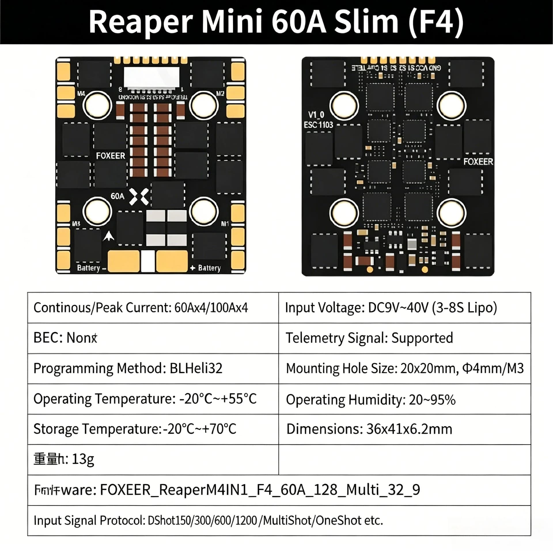 FOXEER Reaper F4 4IN1 ESC 45A 60A 65A for fpv drones 3