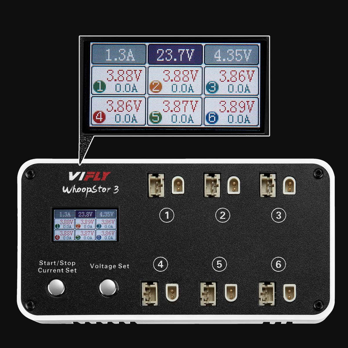 ViFly WhoopStor V3 1S LiPo/LiHV 6 Channel DC/USB-C Whoop Charger & Discharger for BT2.0 & PH2.0 - Choose Your Color for fpv drones 4