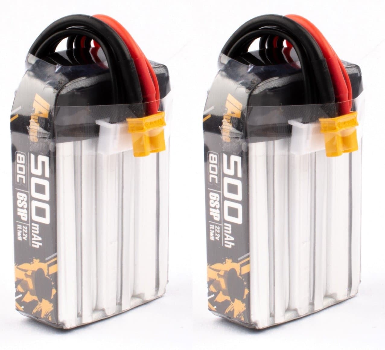 AuLine 500mAh 6S 22.2V 80C XT30 Lipo Battery (2 Pack) for fpv drones