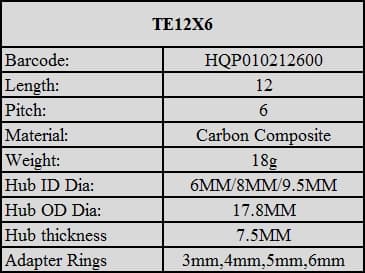 HQProp 12x6 CCW Propeller Thin Electric - 2 Blade (2 pack) - 12" - Black for fpv drones 2