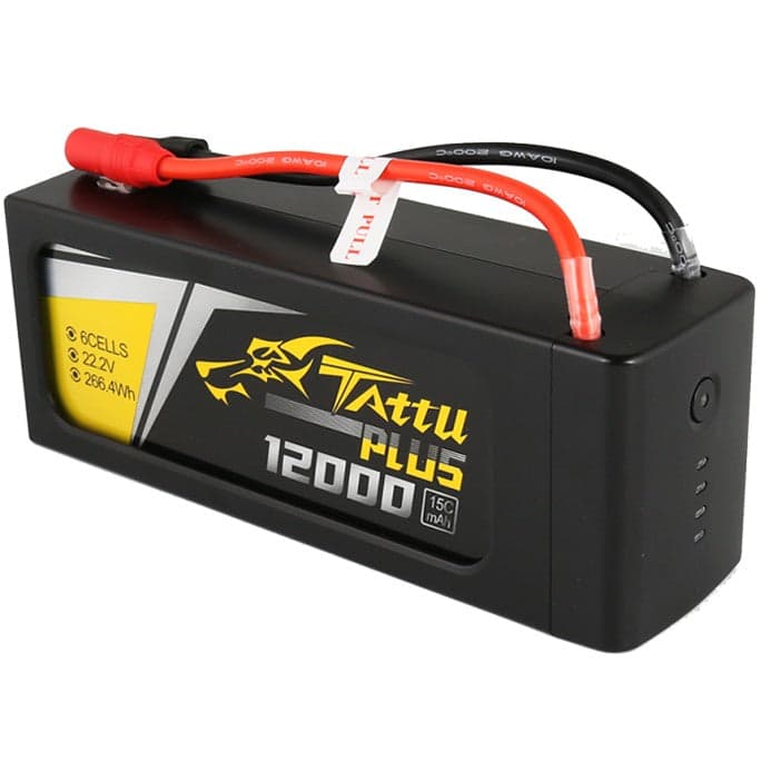 Tattu Plus 12000mah 22.2v 15c 6s Lipo Smart Battery Pack with AS150 + XT150 Plug for fpv drones