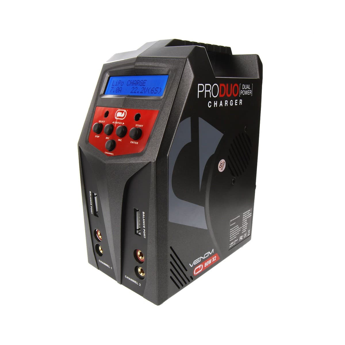 Venom Pro Duo 80W 7A 2 Port AC/DC LiPo, LiHV & NiMH Battery Balance Charger for fpv drones
