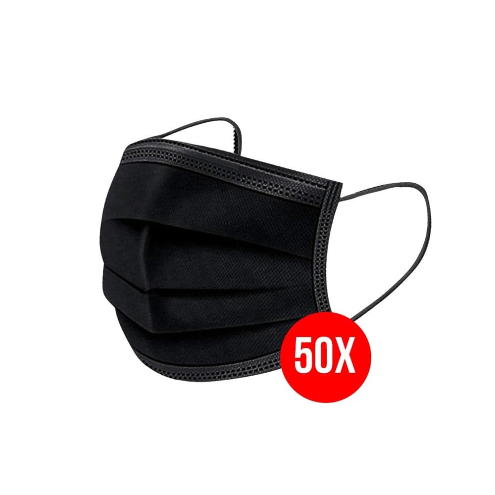 Zwarte 3-laagse Medische Mondmaskers (50 stuks) for fpv drones