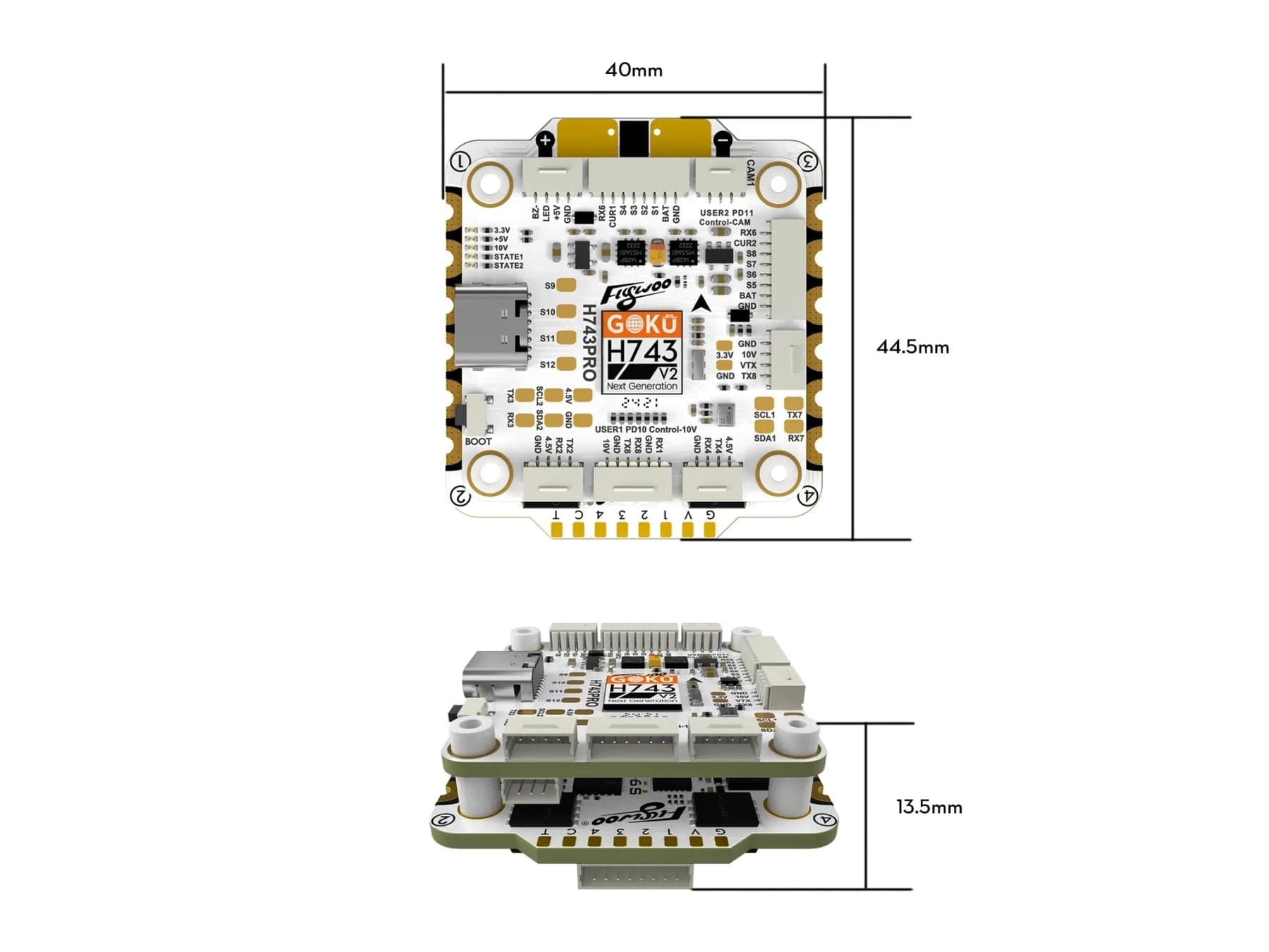 Flywoo Goku H743 Pro V2 55A 128K 30x30 AM32 Stack for fpv drones 8
