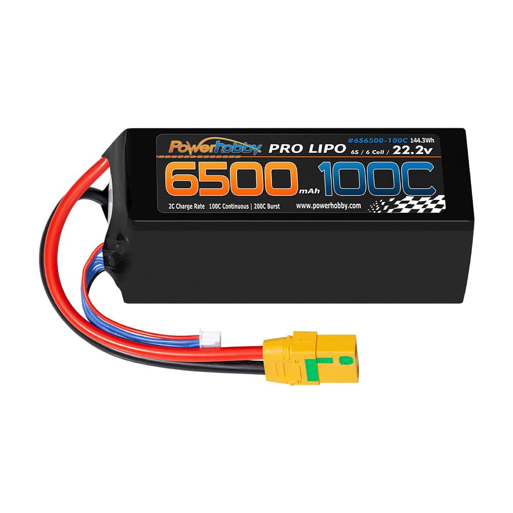 Powerhobby 6S 22.2V 6500mah 100c Lipo Battery w XT90 Plug for fpv drones 1