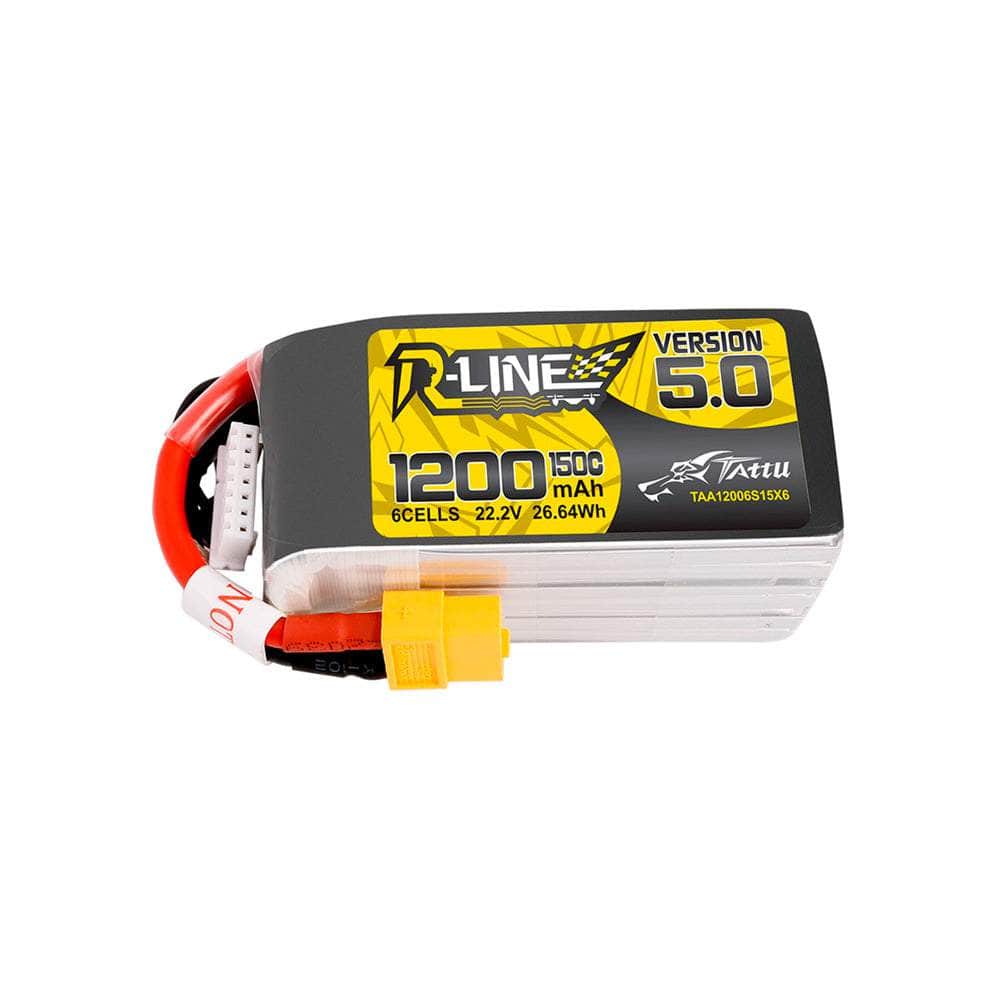 Tattu R-Line Version 5.0 22.2V 6S 1200mAh 150C LiPo Battery - XT60