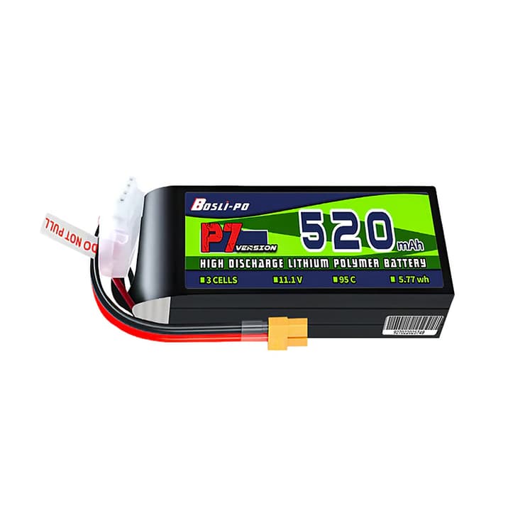 BosLipo P7 Battery 520mAh 11.1V 3S 95C LiPo Battery with XT30 Plug for fpv drones