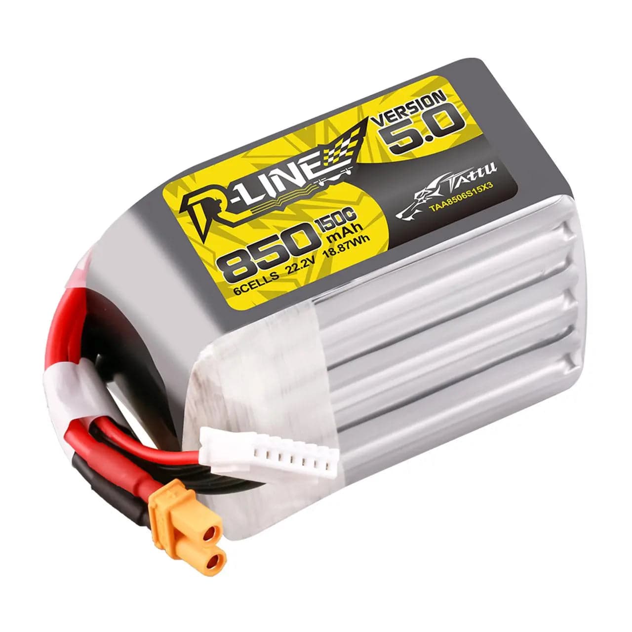 Tattu R-Line Version 5.0 850mAh 6S 22.2V 150C Lipo Battery Pack With XT30U-F Plug for fpv drones 5