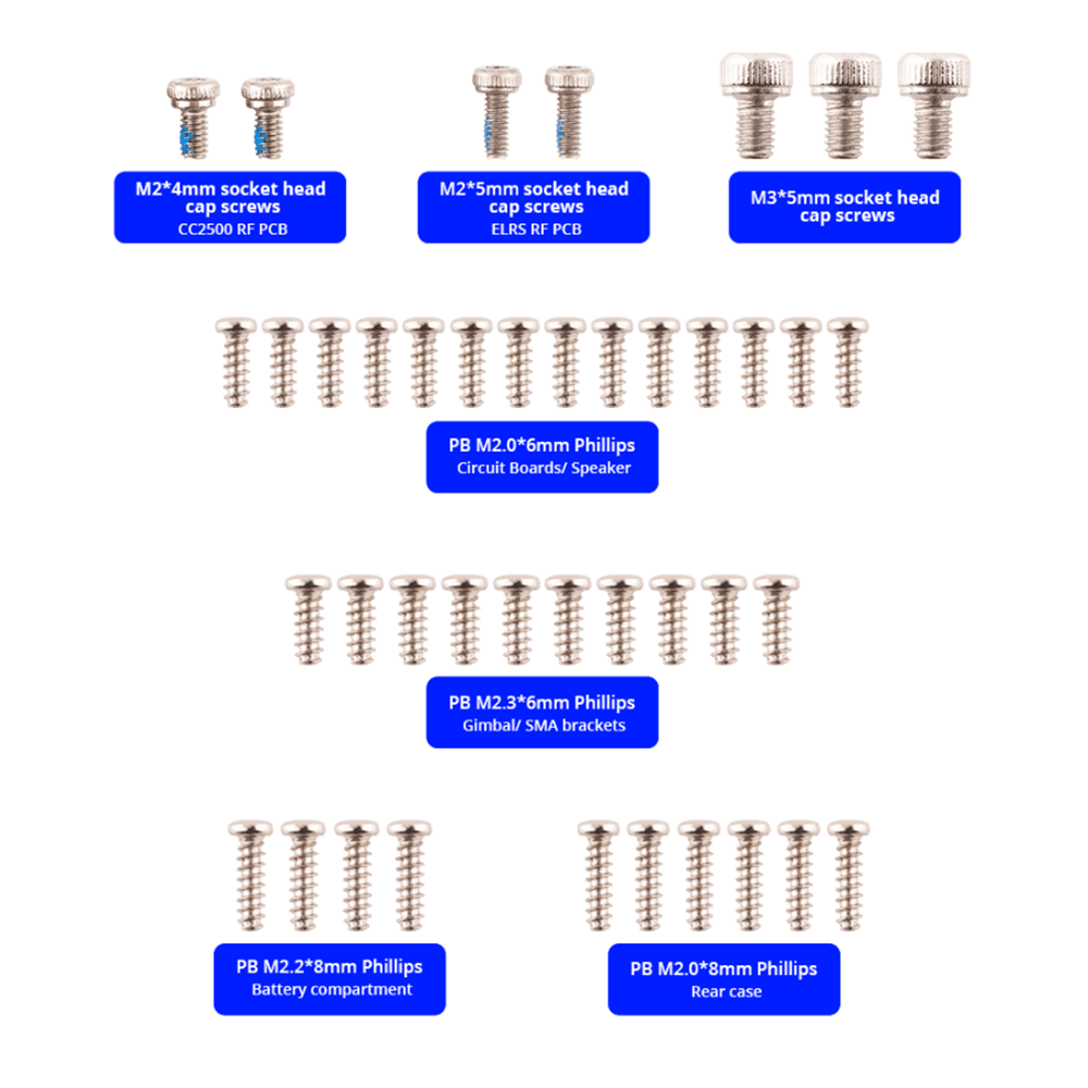 RadioMaster TX12 MKII Screw Assembly for fpv drones