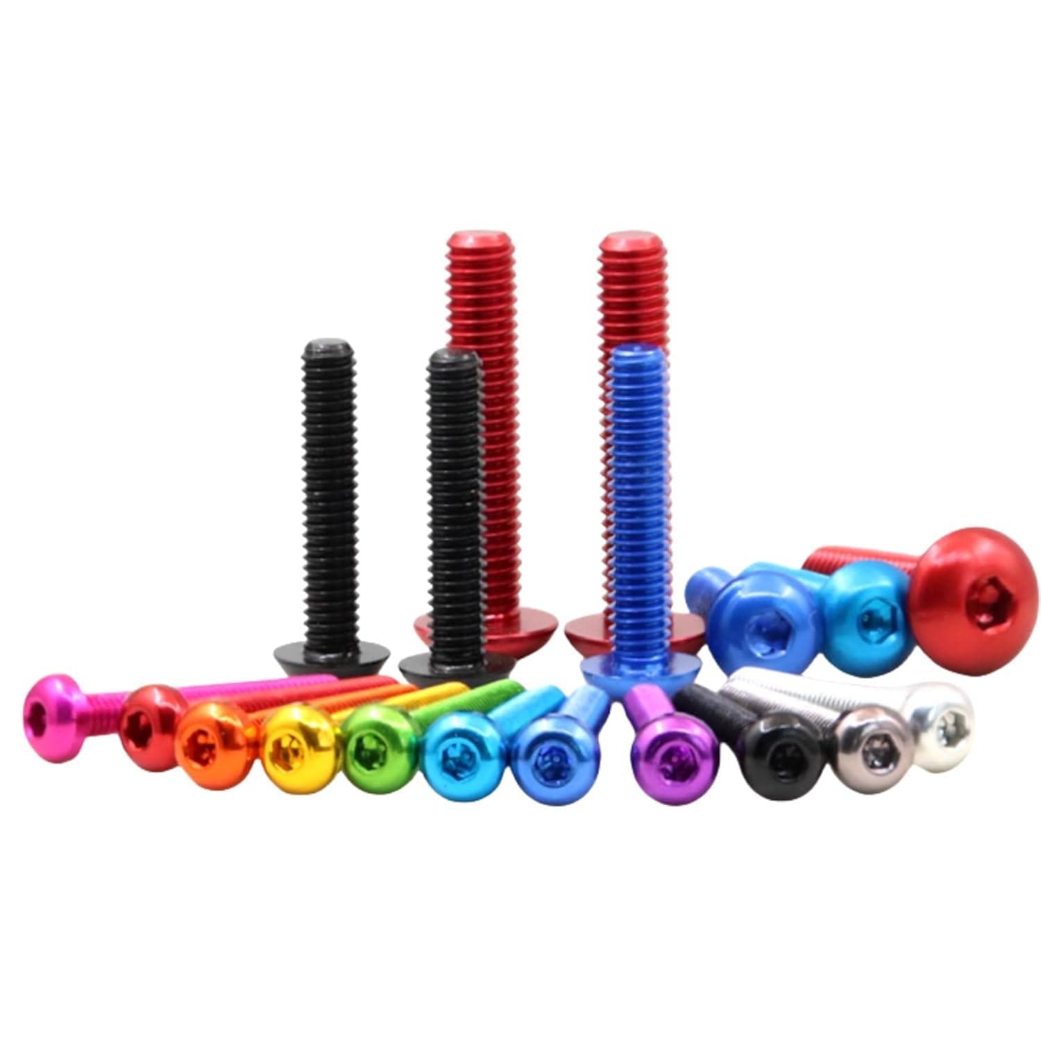 M3 7075 Aluminum Bolt, Hex, Button Head (5pc) - Choose Size / Color for fpv drones 1