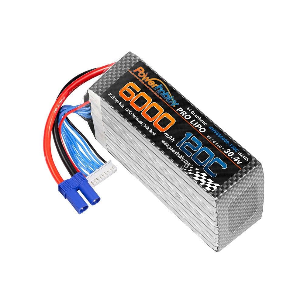 POWERHOBBY 8S 30.4V 6000MAH 120C GRAPHENE + HV LIPO BATTERY W EC5 PLUG for fpv drones 2