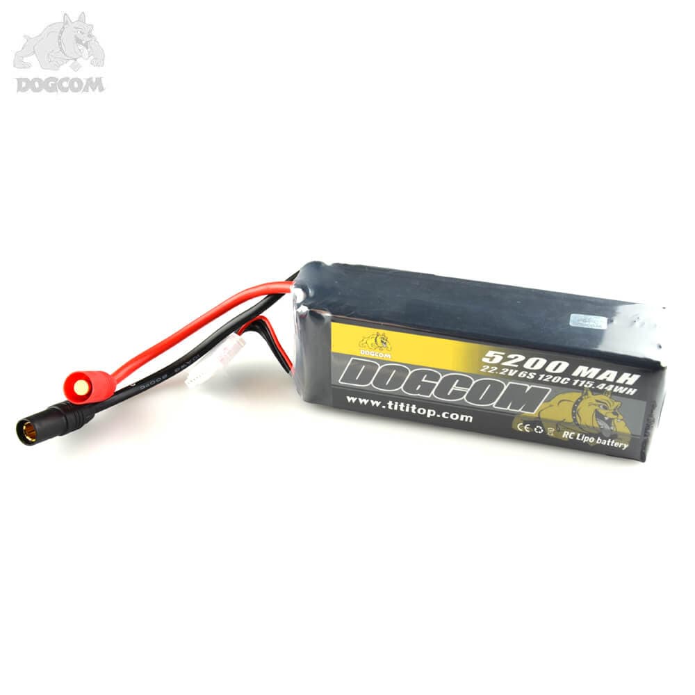 DOGCOM 5200mAh 120C 6S 22.2V LiPo - AS150 for fpv drones 1