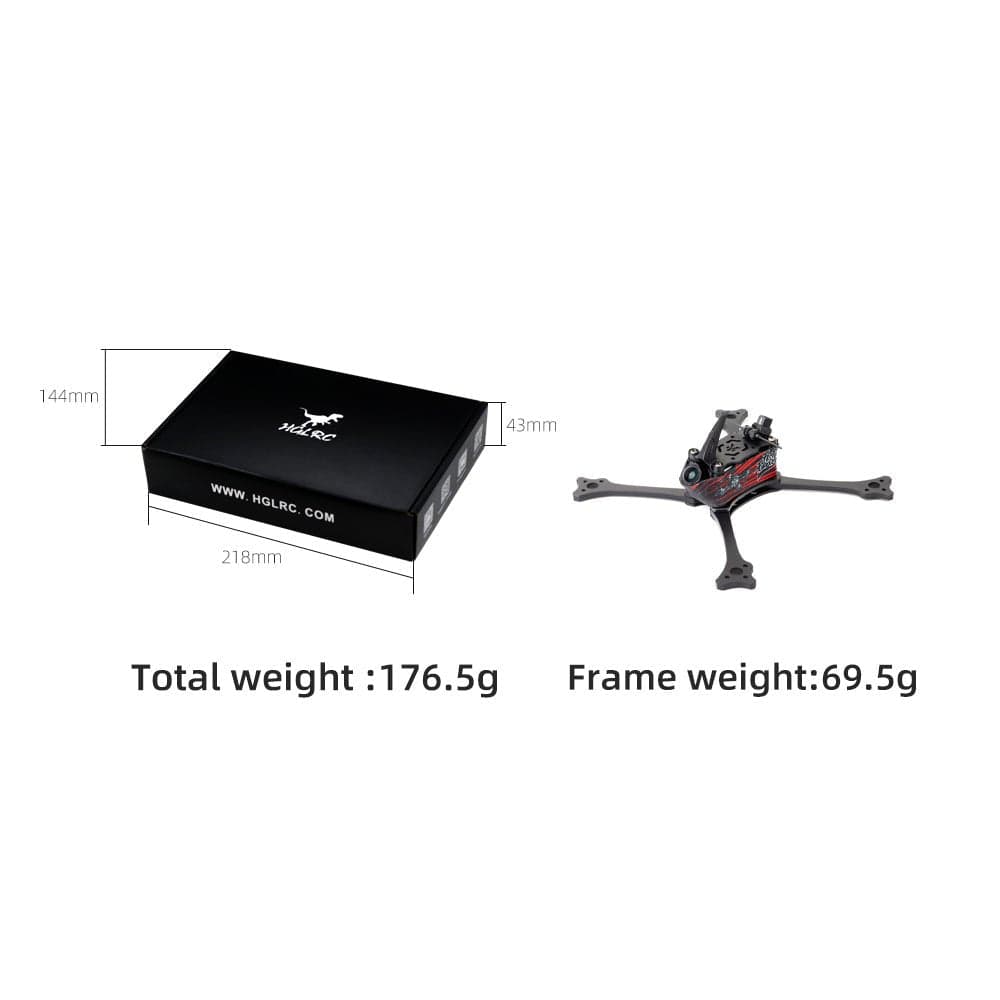 HGLRC Wind5 Lite V2 Frame Kit for racing for fpv drones 3