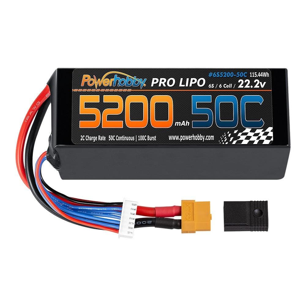 Powerhobby 6S 22.2V 5200mAh 50C Lipo Battery w xt60 Plug + Adapter for fpv drones 1