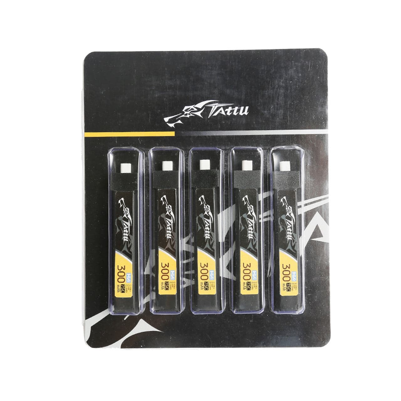 Tattu 300mAh 1S 75C 3.8V High Voltage LiPo Battery Pack with PH2.0 Plug (5pcs) for fpv drones