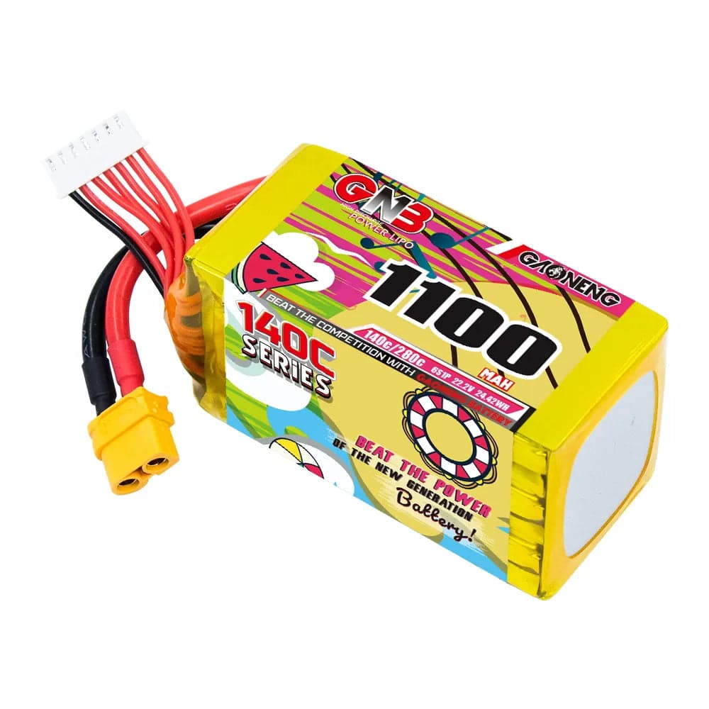 GAONENG GNB 6S 22.2V 1100mAh 140C XT60 LiPo Battery [DG] for fpv drones 2