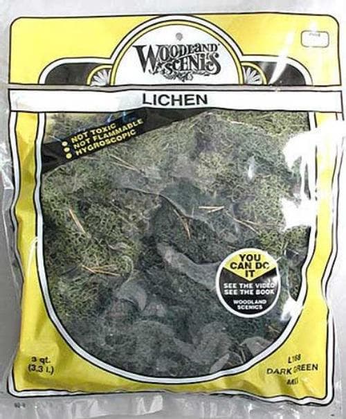 Woodland Scenics L168 N/HO Lichen DarkGreen Mix 3 Quarts Train Scenery for fpv drones