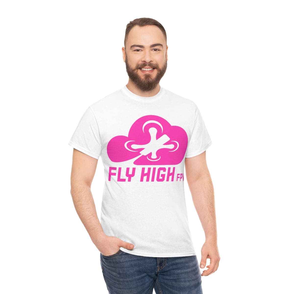 Fly High FPVTee - Pink Logo for fpv drones 164