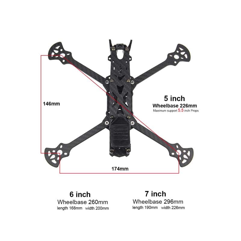 HGLRC Sector Freestyle  3K Carbon Fiber Frame Kit for RC Drone FPV Racing for fpv drones 2