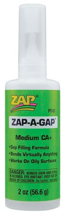 Zap PT01 Adhesives Zap-A-Gap CA+ Glue 2 oz for fpv drones