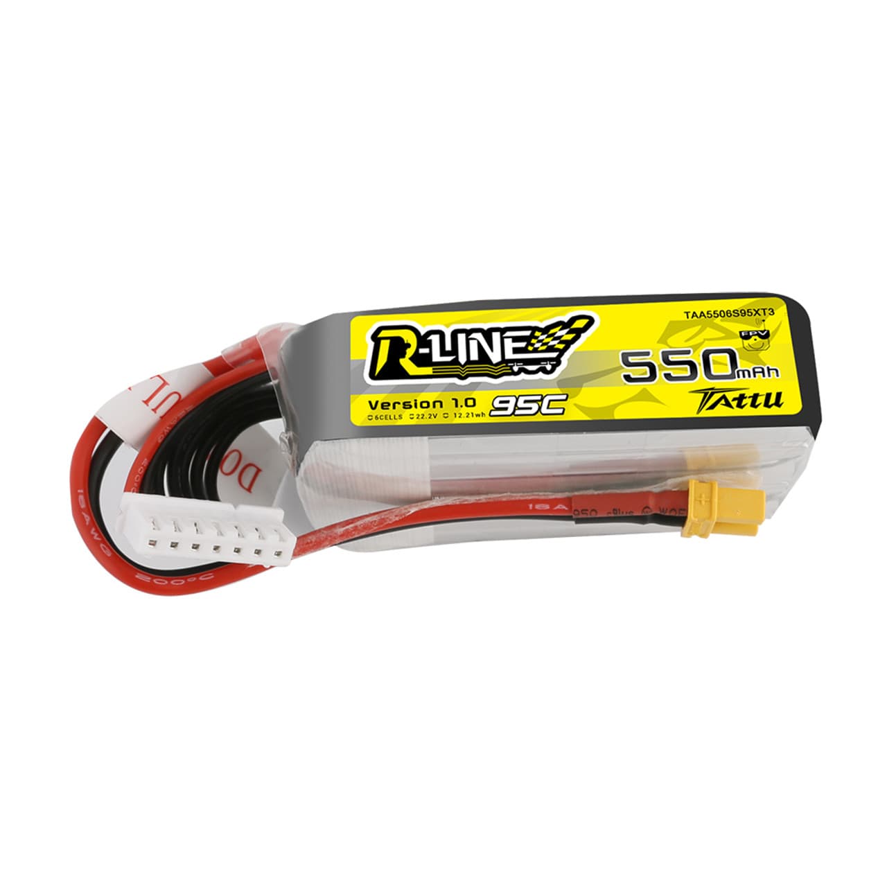 Tattu R-Line 550mAh 6S 95C 22.2V Lipo Battery Pack with XT30 Plug for fpv drones 2
