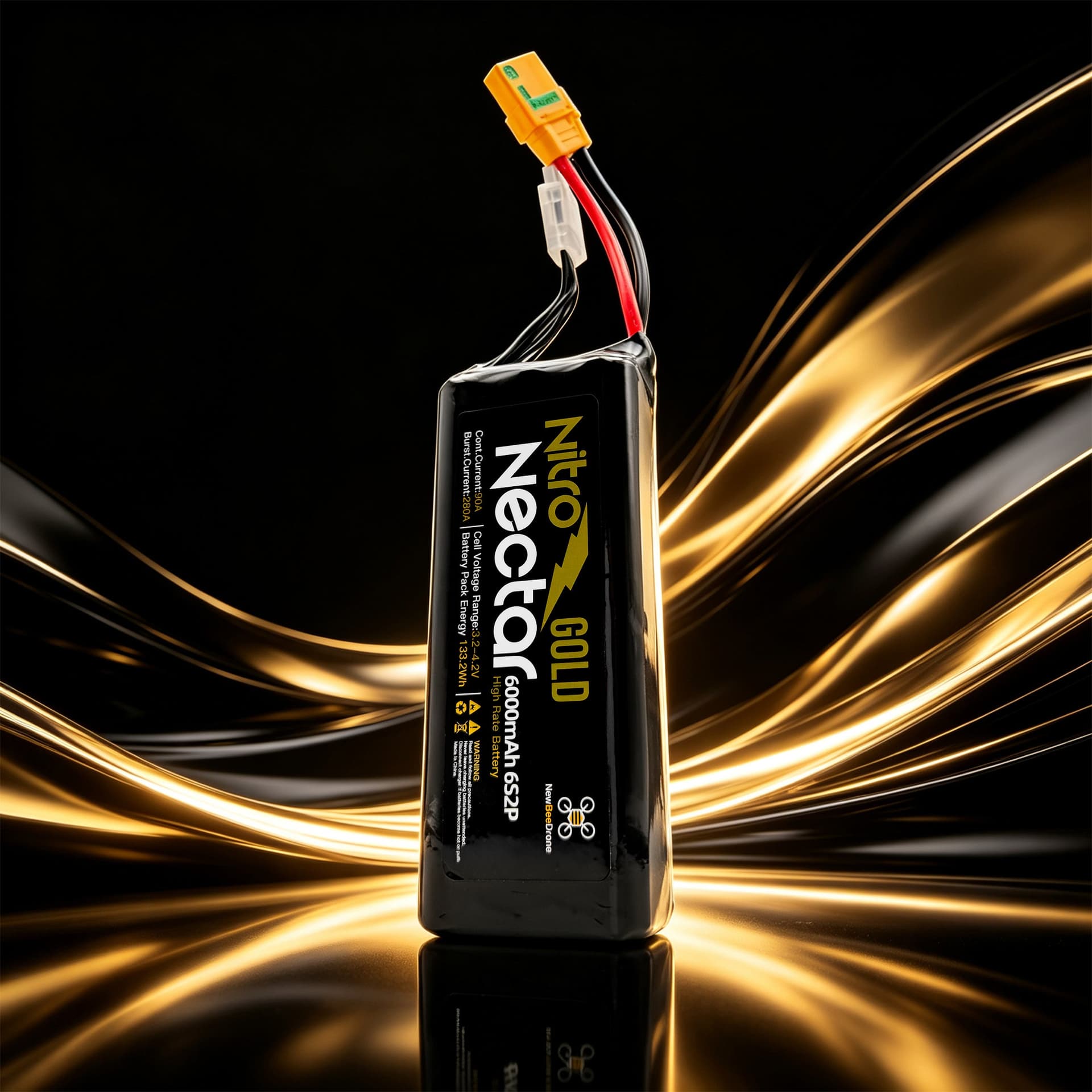 NewBeeDrone Nitro Nectar GOLD JP30 18650 6000mAh 6S2P High Rate Battery for fpv drones 1