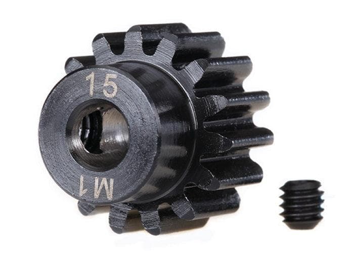 Traxxas 6487R Gear 15-T Pinion (Machined) (1.0 Metric Pitch) (Fits 5mm shaft) for fpv drones