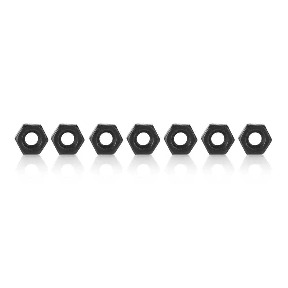 M2 Black Metal Hex Nut (Set of 8) - 1.5 - Black for fpv drones